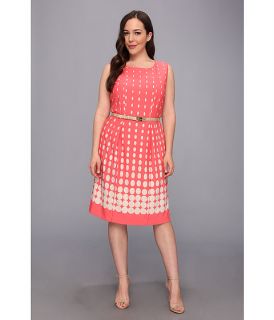 tahari by asl plus plus kimberly dress coral taupe