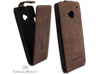 Bouletta Leather Phone cases for HTC One M7 [Flip Case Antic Coffee]