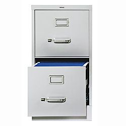 WorkPro 25 D 2 Drawer Vertical File Cabinet Letter Size 30percent Recycled Light Gray