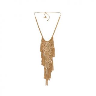 Nancy LeWinter "Chained Melody" Link and Bead Goldtone Adjustable up to 26" Bib   8074742