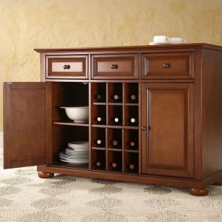 Crosley Furniture Alexandria Buffet Server / Sideboard Cabinet in Classic Cherry   KF42001ACH