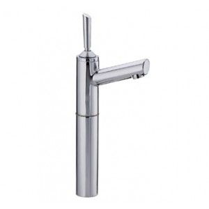 Whitehaus 3 3345 C 4 3/4" Centurion single hole stick handle elevated lavatory faucet with 7" extension and short spout   Polished Chrome