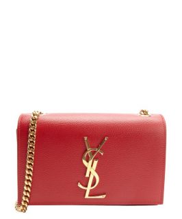 Saint Laurent Red Leather 'ysl' Monogram Small Shoulder Bag (382402001)