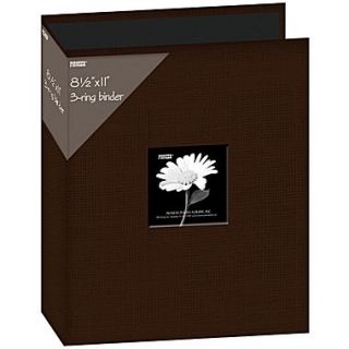 Pioneer Fabric 3, Ring Binder Album With Window, 8.5 x 11, Brown