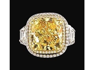 3.31 carat Yellow canary center diamond wedding ring new