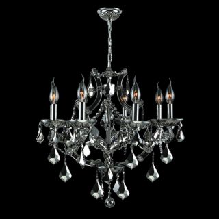 Lyre Collection 8 light Chrome Finish and Black Crystal Chandelier