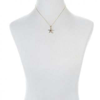 Technibond® 2 Tone Diamond Accent Starfish Pendant with 18" Chain   7401593