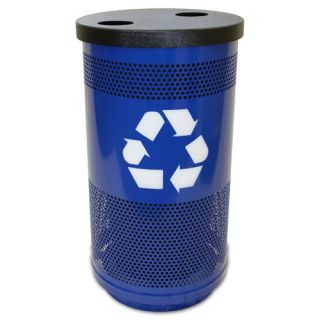Stadium Series 35 Gal Perforated Multi Compartment Recycling Bin by