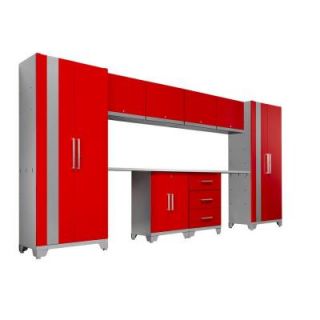 NewAge Products Performance 75 in. H x 156 in. W x 18 in. D Steel Garage Cabinet Set in Red (10 Piece) 36230