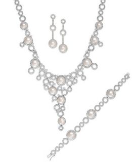 Belle de Mer Bridal Cultured Freshwater Pearl (9mm) and Cubic Zirconia