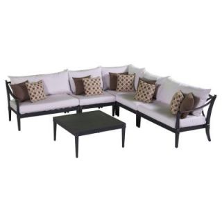 RST Brands Astoria 6 Piece Patio Corner Sectional with Moroccan Cream Cushions OP ALSS6 AST MOR K