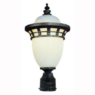 Bel Air Lighting Imperial 1 Light Outdoor Antique Pewter Post Top Lantern with Frosted Glass 5112 AP