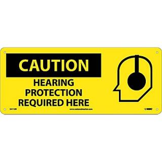 Caution, Hearing Protection Required Here (W/Graphic), 7X17, Rigid Plastic