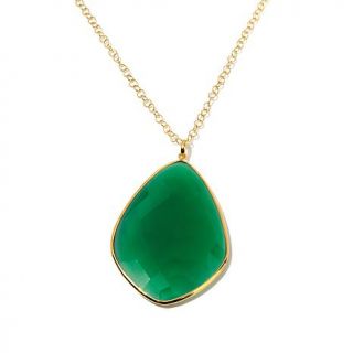 AV Galerie Green Onyx Gold Plated Sterling Silver 36" Drop Necklace   8029652