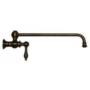 Whitehaus WHKPFSLV3 9000 AB Vintage III wall mount pot filler with lever handle   Antique Brass