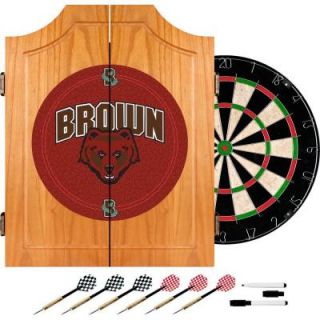 Trademark Brown University Wood Finish Dart Cabinet Set LRG7000 BRU