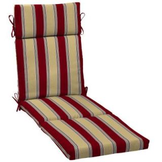 Hampton Bay New Chili Stripe Outdoor Chaise Lounge Cushion DISCONTINUED JC33853Y 9D1