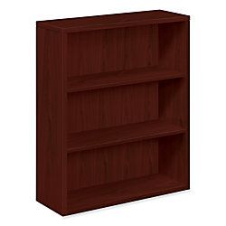 HON 10500 Series 3 Shelf Bookcase With Fixed Shelves 43 H x 36 W x 13 D Mahogany