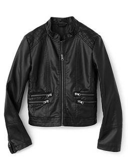 AQUA Girls' Faux Leather Jacket   Sizes S XL