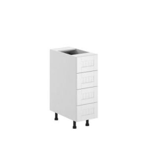 Eurostyle 12x34.5x24.5 in. Odessa 4 Drawer Base Cabinet in White Melamine and Door in White B4D12.W.ODESS