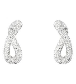 GEORG JENSEN   Infinity sterling silver and diamond earrings