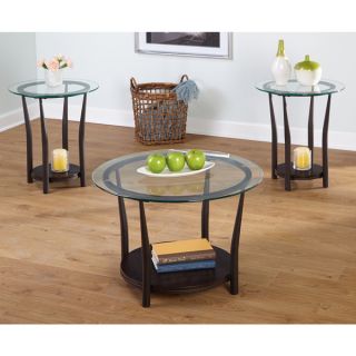 Simple Living Dark Brown 3 piece Cora End and Coffee Table Set