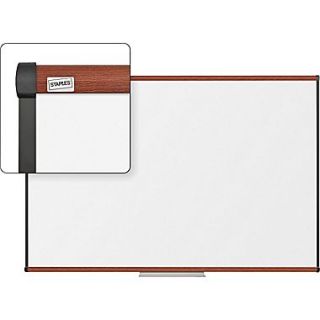Dry Erase Whiteboard with Tray, Cherry Frame, 6 x 4
