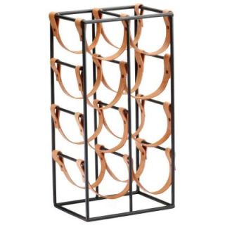 Filament Design Prospect 17.25 in. x 8.75 in. Iron and Leather Wine Rack 04915