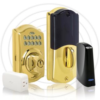 Schlage LiNK Re Key Techonology Bright Brass Residential Single Cylinder Electronic Deadbolt