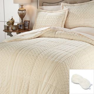 Highgate Manor Faux Fur 3 piece Comforter Set with Eye Mask   7741717