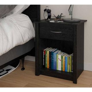 Mainstays Transitional Nightstand, Black Ebony Ash