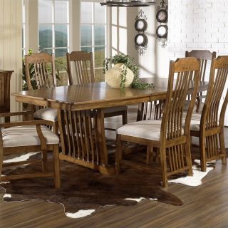 Somerton Dwelling Craftsman Mission Casual Dining Table in Brown Finish   417 62BT KIT