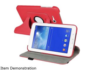 Insten 1901953 360 Rotating Swivel Folio Stand Leather Case for Samsung Galaxy Tab 3 Lite 7.0 T110, Red   Laptop Cases & Bags
