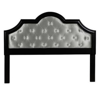 Queen Headboard, Black Frame/Metallic Upholstery