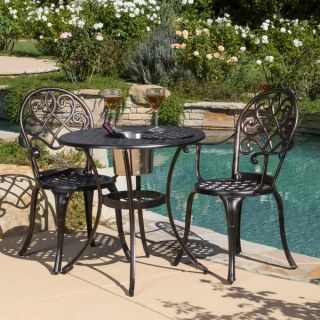 Christopher Knight Home Angeles Cast Aluminum Outdoor Bistro Furniture