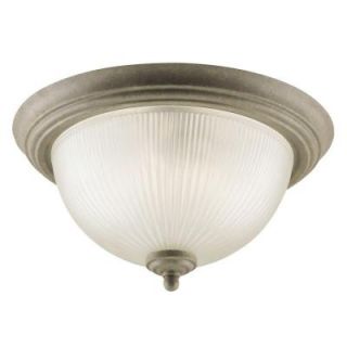 Westinghouse 2 Light Cobblestone Interior Ceiling Flushmount with Frosted Ribbed Glass 6436100