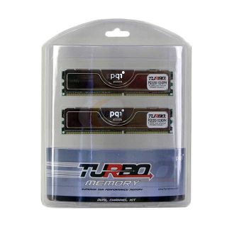 PQI TURBO 1GB (2 x 512MB) 184 Pin DDR SDRAM DDR 400 (PC 3200) Dual Channel Kit Desktop Memory Model PQI3200 1024DPH