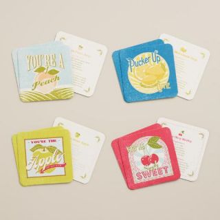 Fruit Drink Recipe Coasters, Set of 12