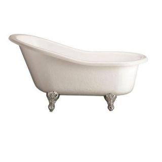 5 ft. Acrylic Ball and Claw Feet Slipper Tub in Bisque ATS60 BQ BL