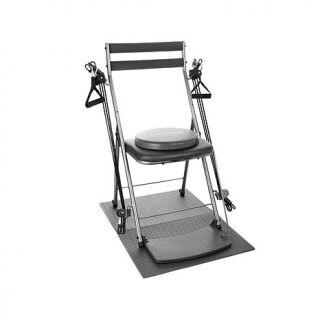 Chair Gym Deluxe Exercise System with Twister Seat, Mat and 5 Workout DVDs   Gray   7972060