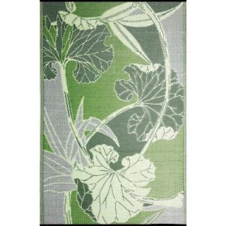 b.b.begonia Blossom Green/Grey 4 ft. x 6 ft. Outdoor Reversible Area Rug B71046008