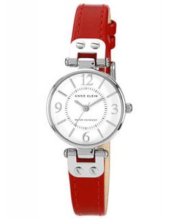 Anne Klein Watch, Womens Red Leather Strap 26mm 10 9443WTRD   Watches