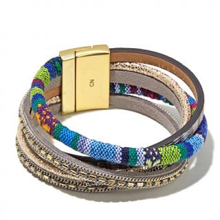 Danielle Nicole Goldtone Crisscross Tapestry Wrap Bracelet   8061347