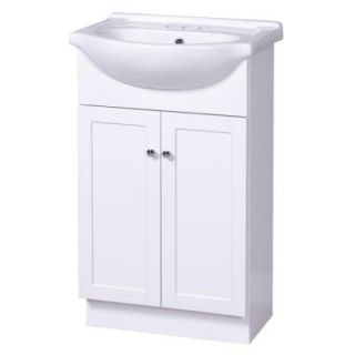 Foremost Columbia Euro 21 3/4 in. Vanity in White with Vitreous China Vanity Top in White COWA2135