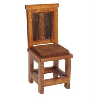 Rustic Wood Upholstered Dining Chair
