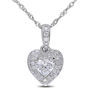 Miadora Signature Collection 14k White Gold 1/2ct TDW Diamond Heart