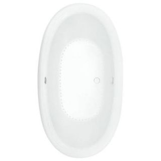 Aquatic Serenity 11   6 ft. Freestanding Air Bath Tub in White with Pedestal Base and Reversible Drain 635984855096