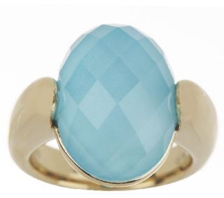 14K Gold Sleeping Beauty Turquoise Doublet Ring —