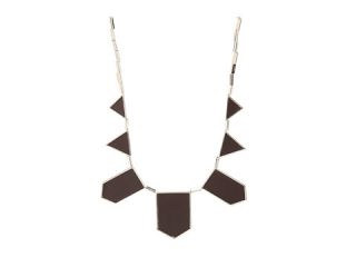 house of harlow 1960 five station necklace silver chocolate leather