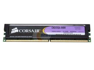 Open Box CORSAIR XMS2 512MB 240 Pin DDR2 SDRAM DDR2 800 (PC2 6400) Desktop Memory Model CM2X512A 6400